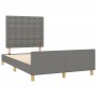 Bed frame with headboard dark gray fabric 120x190 cm by vidaXL, Beds and slatted bases - Ref: Foro24-3270542, Price: 172,69 €...