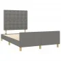 Bed frame with headboard dark gray fabric 120x190 cm by vidaXL, Beds and slatted bases - Ref: Foro24-3270542, Price: 169,93 €...