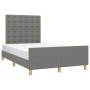 Bed frame with headboard dark gray fabric 120x190 cm by vidaXL, Beds and slatted bases - Ref: Foro24-3270542, Price: 172,69 €...