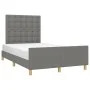 Bed frame with headboard dark gray fabric 120x190 cm by vidaXL, Beds and slatted bases - Ref: Foro24-3270542, Price: 169,93 €...