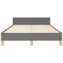 Bed frame with headboard dark gray fabric 120x190 cm by vidaXL, Beds and slatted bases - Ref: Foro24-3270542, Price: 169,93 €...