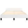 Bed frame with headboard white synthetic leather 120x190 cm by vidaXL, Beds and slatted bases - Ref: Foro24-3270561, Price: 1...