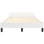 Bed frame with headboard white synthetic leather 120x190 cm by vidaXL, Beds and slatted bases - Ref: Foro24-3270561, Price: 1...