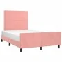 Pink velvet bed frame with headboard 120x190 cm by vidaXL, Beds and slatted bases - Ref: Foro24-3270577, Price: 159,38 €, Dis...