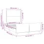 Pink velvet bed frame with headboard 120x190 cm by vidaXL, Beds and slatted bases - Ref: Foro24-3270577, Price: 159,38 €, Dis...