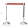 Airport-style ribbon barrier with silver steel supports by vidaXL, Safety barriers - Ref: Foro24-51160, Price: 63,21 €, Disco...