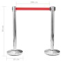 Barrera de cinta tipo aeropuerto con soportes acero plateado de vidaXL, Barreras de seguridad - Ref: Foro24-51160, Precio: 63...