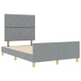 Estructura de cama con cabecera Gris claro 120 x 200 cm tela