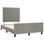 Estructura cama con cabecero terciopelo gris claro 120x190 cm de vidaXL, Camas y somieres - Ref: Foro24-3270596, Precio: 193,...