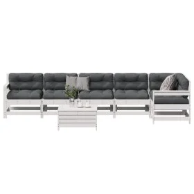 Gartenmöbel-Set 7-teilig mit Kissen aus massivem weißem Kiefernholz. von vidaXL, Gartensets - Ref: Foro24-3250893, Preis: 597...