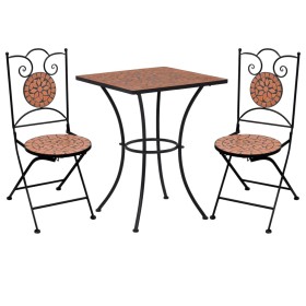 3-piece bistro table and chairs with terracotta ceramic mosaic by vidaXL, Garden sets - Ref: Foro24-279412, Price: 267,51 €, ...