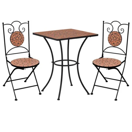 3-teiliger Bistrotisch und Stühle mit Terrakotta-Keramikmosaik von vidaXL, Gartensets - Ref: Foro24-279412, Preis: 279,23 €, ...