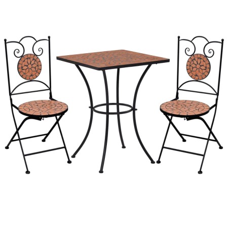 3-teiliger Bistrotisch und Stühle mit Terrakotta-Keramikmosaik von vidaXL, Gartensets - Ref: Foro24-279412, Preis: 267,51 €, ...