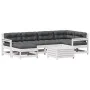 Gartenmöbel-Set 7-teilig mit Kissen aus massivem weißem Kiefernholz. von vidaXL, Gartensets - Ref: Foro24-3250937, Preis: 587...