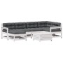 Gartenmöbel-Set 7-teilig mit Kissen aus massivem weißem Kiefernholz. von vidaXL, Gartensets - Ref: Foro24-3250937, Preis: 594...