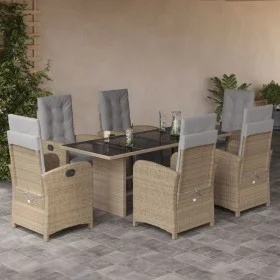 Set comedor de jardín 7 pzas con cojines ratán sintético beige by vidaXL, Garden sets - Ref: Foro24-3212496, Price: 1,00 €, D...