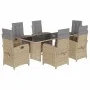 Set comedor de jardín 7 pzas con cojines ratán sintético beige by vidaXL, Garden sets - Ref: Foro24-3212496, Price: 1,00 €, D...