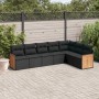 Garten-Essgruppe 7-teilig mit schwarzen Polstern aus synthetischem Rattan. von vidaXL, Gartensets - Ref: Foro24-3227707, Prei...