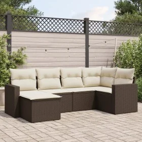 Set sofás de jardín 6 piezas y cojines ratán sintético marrón by vidaXL, Garden sets - Ref: Foro24-3219253, Price: 398,77 €, ...