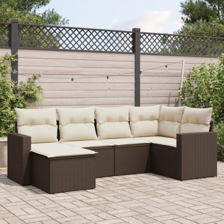 Set sofás de jardín 6 piezas y cojines ratán sintético marrón by vidaXL, Garden sets - Ref: Foro24-3219253, Price: 378,73 €, ...