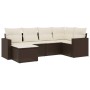 Set sofás de jardín 6 piezas y cojines ratán sintético marrón by vidaXL, Garden sets - Ref: Foro24-3219253, Price: 378,73 €, ...
