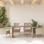 Mesa de jardín superficie de vidrio ratán PE beige 190x80x74 cm by vidaXL, Garden tables - Ref: Foro24-365307, Price: 189,10 ...