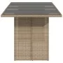 Mesa de jardín superficie de vidrio ratán PE beige 190x80x74 cm by vidaXL, Garden tables - Ref: Foro24-365307, Price: 189,10 ...