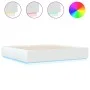 White engineered wood bed frame and LED lights 200x200 cm by vidaXL, Beds and slatted bases - Ref: Foro24-3209583, Price: 190...