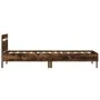 Smoked oak engineered wood bed with headboard 100x200 cm by vidaXL, Beds and slatted bases - Ref: Foro24-838530, Price: 77,45...