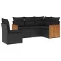 Set de muebles de jardín 5 pzas y cojines ratán sintético negro by vidaXL, Garden sets - Ref: Foro24-3260053, Price: 339,48 €...
