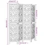Vierschaliger Raumteiler aus massivem Paulownia-Holz in Braun. von vidaXL, Raumteiler - Ref: Foro24-358866, Preis: 87,79 €, R...