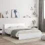 Bed frame with headboard and white LED lights 150x200 cm by vidaXL, Beds and slatted bases - Ref: Foro24-3207602, Price: 162,...