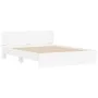 Bed frame with headboard and white LED lights 150x200 cm by vidaXL, Beds and slatted bases - Ref: Foro24-3207602, Price: 162,...