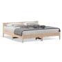 Bed frame with solid pine wood headboard 180x200 cm by vidaXL, Beds and slatted bases - Ref: Foro24-3216212, Price: 170,32 €,...
