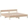 Bed frame with solid pine wood headboard 180x200 cm by vidaXL, Beds and slatted bases - Ref: Foro24-3216212, Price: 168,20 €,...