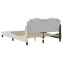 Estructura cama con luces LED cuero sintético blanco 120x200 cm