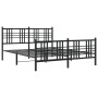 Estructura de cama cabecero y estribo metal negro 150x200 cm de vidaXL, Camas y somieres - Ref: Foro24-376344, Precio: 133,75 €