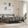 Estructura de cama cabecero y estribo metal negro 150x200 cm de vidaXL, Camas y somieres - Ref: Foro24-376344, Precio: 133,75 €