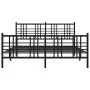 Black metal headboard and footboard bed frame 150x200 cm by vidaXL, Beds and slatted bases - Ref: Foro24-376344, Price: 131,6...