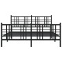 Estructura de cama cabecero y estribo metal negro 150x200 cm de vidaXL, Camas y somieres - Ref: Foro24-376344, Precio: 133,75 €