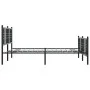 Black metal headboard and footboard bed frame 150x200 cm by vidaXL, Beds and slatted bases - Ref: Foro24-376344, Price: 131,6...