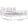 Black metal headboard and footboard bed frame 150x200 cm by vidaXL, Beds and slatted bases - Ref: Foro24-376344, Price: 131,6...