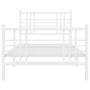 Metal bed frame with headboard and footboard white 90x200 cm by vidaXL, Beds and slatted bases - Ref: Foro24-376384, Price: 8...