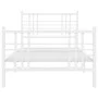 Metal bed frame with headboard and footboard white 90x200 cm by vidaXL, Beds and slatted bases - Ref: Foro24-376384, Price: 8...