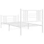 Metal bed frame with headboard and footboard white 90x200 cm by vidaXL, Beds and slatted bases - Ref: Foro24-376384, Price: 8...