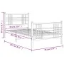 Metal bed frame with headboard and footboard white 90x200 cm by vidaXL, Beds and slatted bases - Ref: Foro24-376384, Price: 8...