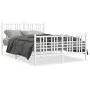 Estructura cama metal con cabecero y estribo blanco 140x200 cm de vidaXL, Camas y somieres - Ref: Foro24-376392, Precio: 129,...