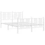 Estructura cama metal con cabecero y estribo blanco 140x200 cm de vidaXL, Camas y somieres - Ref: Foro24-376392, Precio: 129,...
