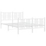 Metal bed frame with headboard and white footboard 140x200 cm by vidaXL, Beds and slatted bases - Ref: Foro24-376392, Price: ...