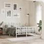 Estructura cama metal con cabecero y estribo blanco 140x200 cm de vidaXL, Camas y somieres - Ref: Foro24-376392, Precio: 129,...